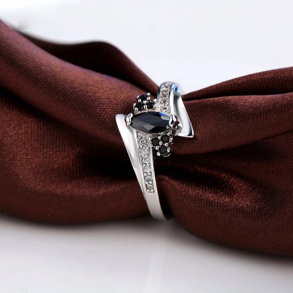 925 Sterling Silver Engagement Ring Austrian Crystal Prong Setting