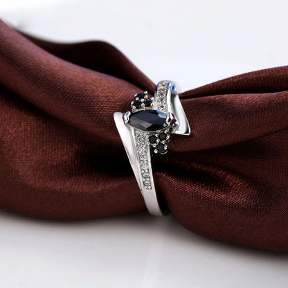 925 Sterling Silver Engagement Ring Austrian Crystal Prong Setting