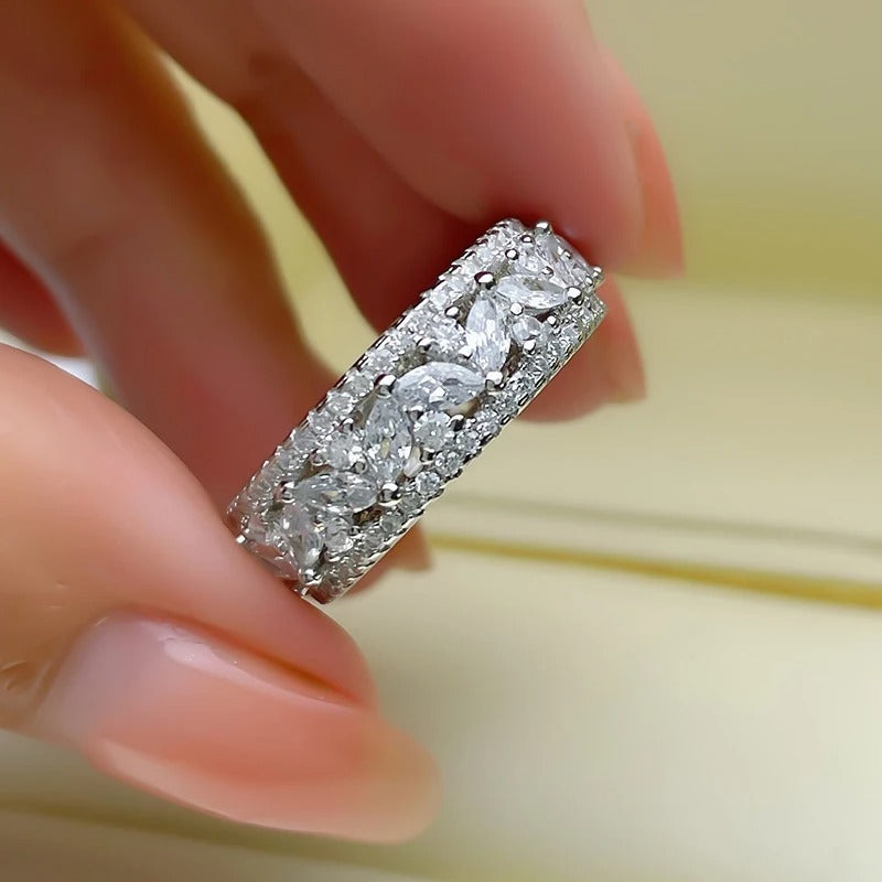 Gorgeous Brilliant Zirconia Finger Ring Female Wedding Band Graceful Women Engagement Ceremony Accessories Jewelry Gift