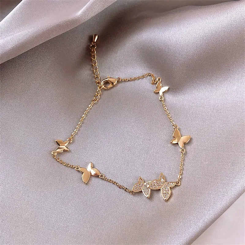 Single Layer Butterfly Charm Bracelet Sweet Jewelry Gift for Women