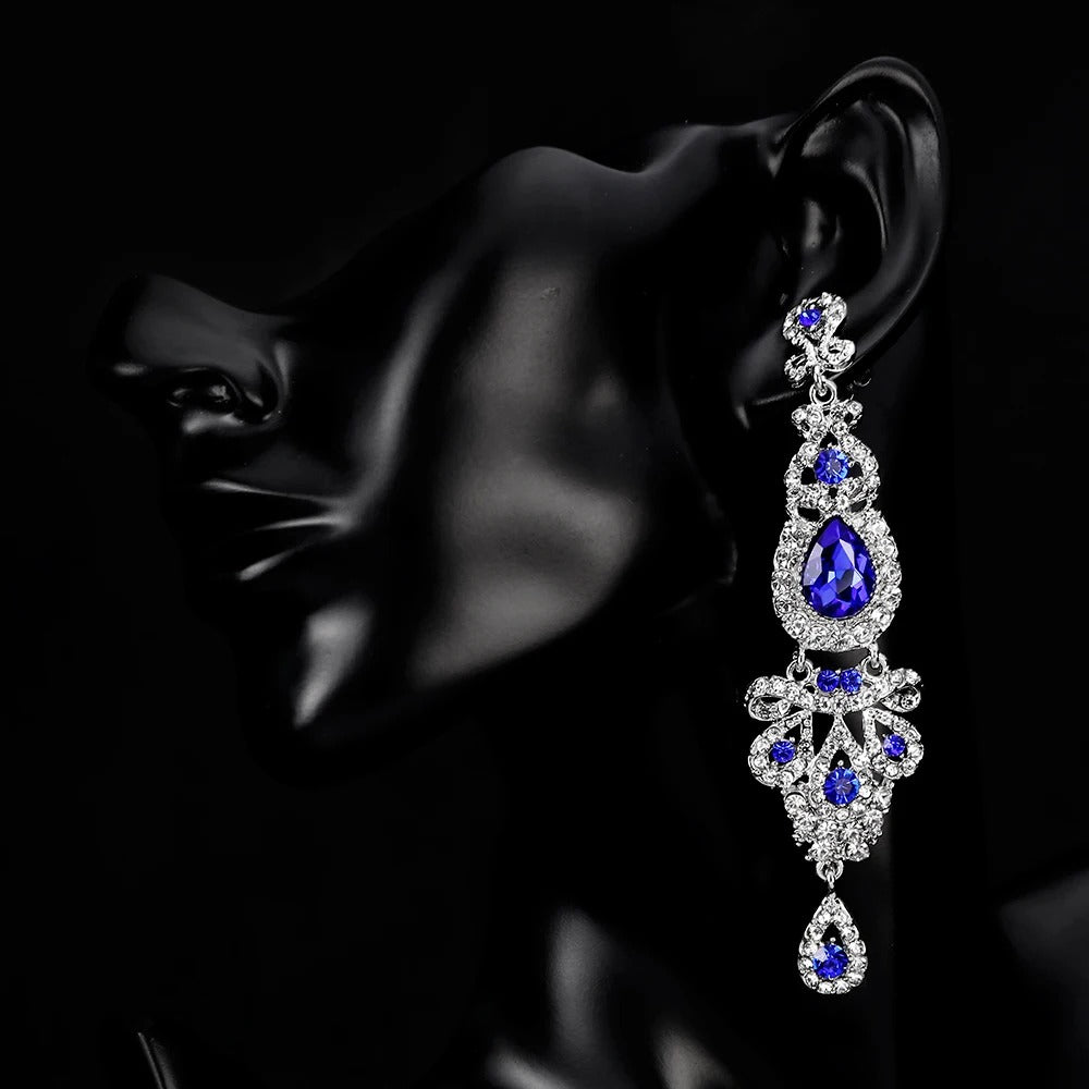 Crystal Wedding Long Drop Earrings for Women 2025 Brides Earrings Prom Jewelry Gifts