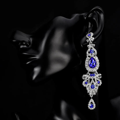 Crystal Wedding Long Drop Earrings for Women 2025 Brides Earrings Prom Jewelry Gifts