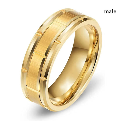 Fashion Couple Rings Luxury Gold Color Women Heart Zircon Wedding Rings Set Men Titanium Steel Ring Wedding Band Jewelry Gifts