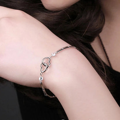 Women’s Sterling Silver Charm Bracelet Valentine’s Day Jewelry