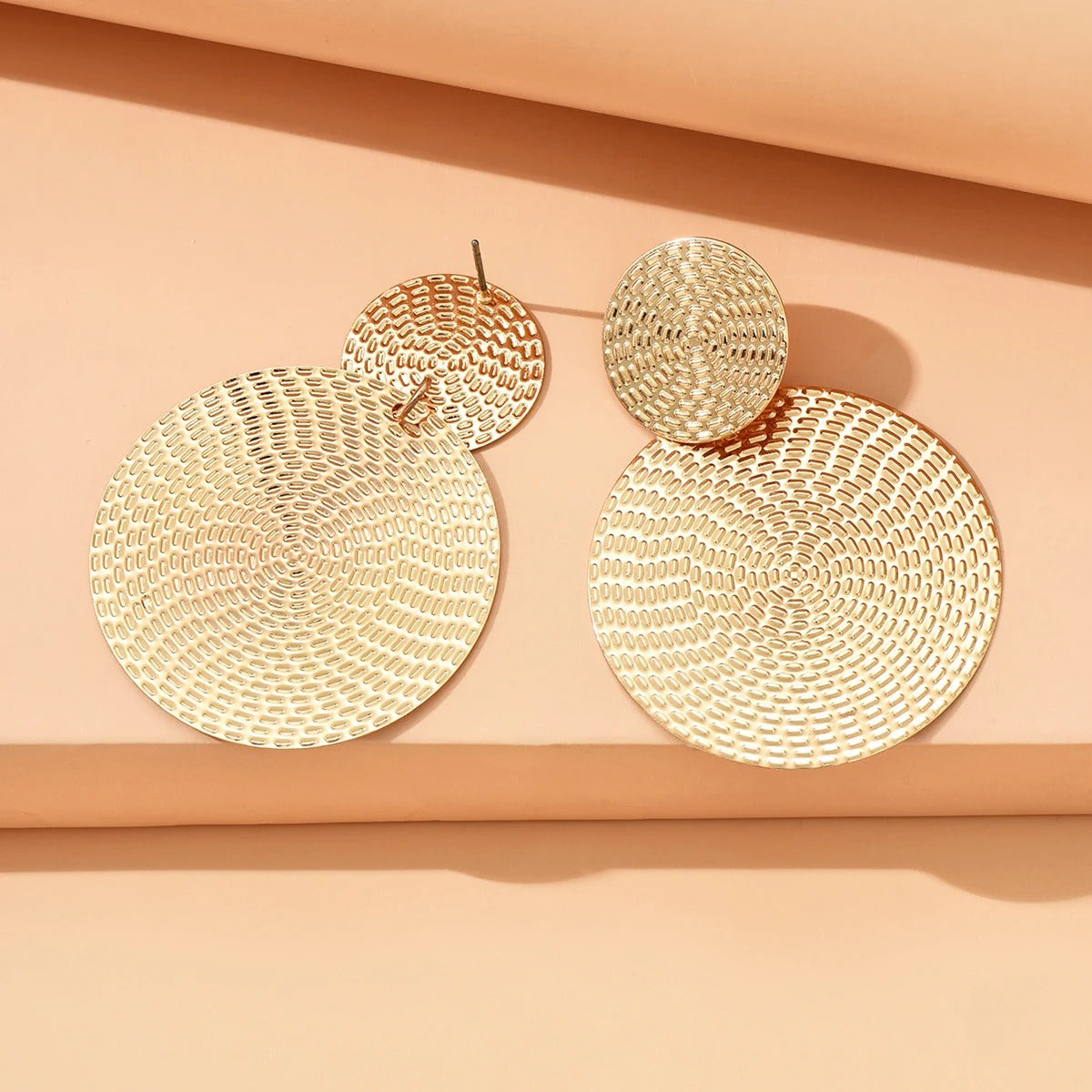 Trendy Geometric Metal Round Earrings For Women Fashion Wedding Jewelry