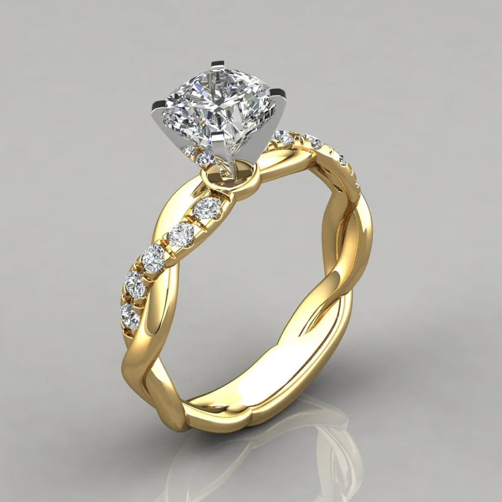 Fashion Luxury Cross Style Crystal Engagement Rings for Women AAA White Cubic Zirconia Ring Trendy Women Wedding Rings Jewelry