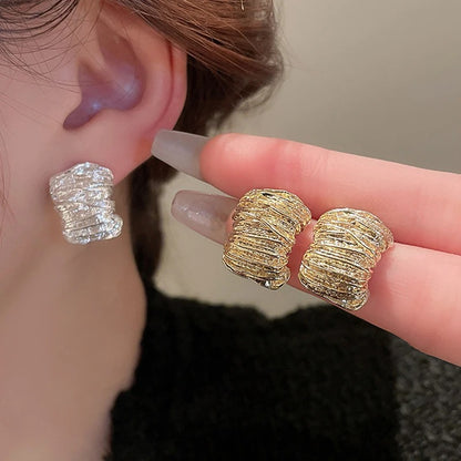 Metal C Shape Drop Earrings for Women Geometric Vintage Dangle Jewelry