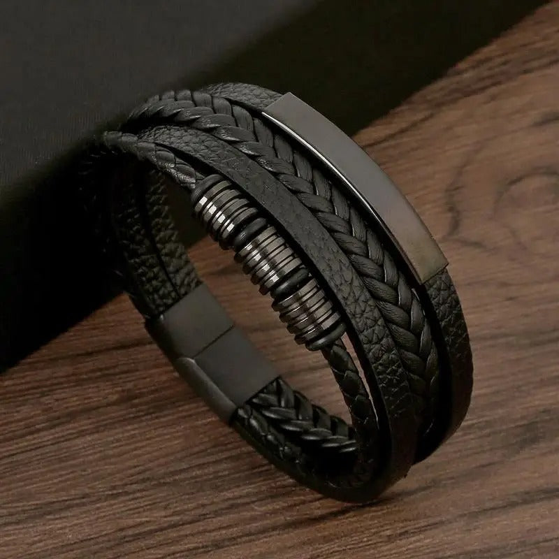 Classic Men's Leather Bracelet New Style Hand-woven Multi-layer Combination Accessory Fashion Jewelry