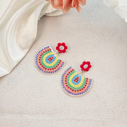 Summer Trend Boho Drop Earrings for Women Acrylic Pendants