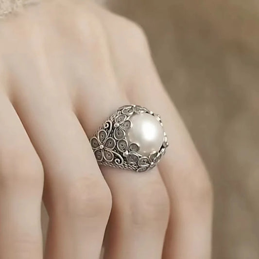 Silver Rings vintage Flowers High Quality For Women Fine Wedding Jewelry Accessories Party Gifts
