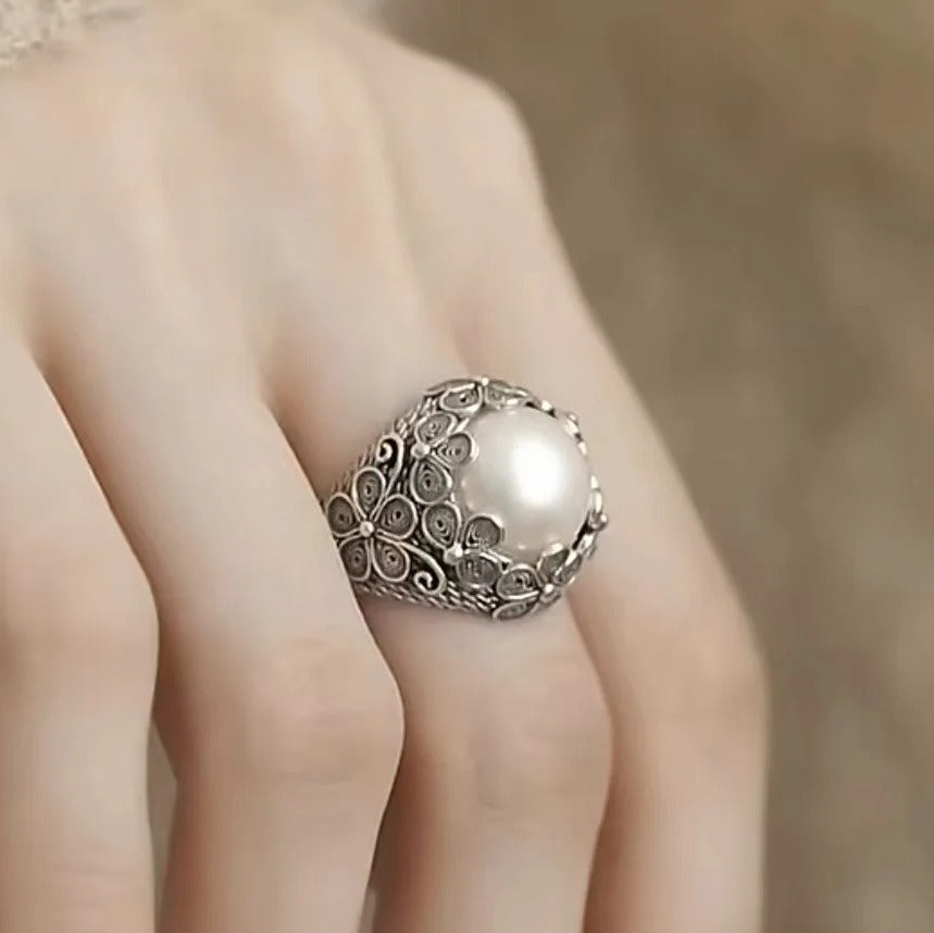 Silver Rings vintage Flowers High Quality For Women Fine Wedding Jewelry Accessories Party Gifts