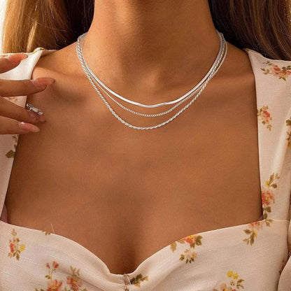 Elegant Gold & Silver Plated Snake Chain Necklace Stylish Jewelry Gift for Women