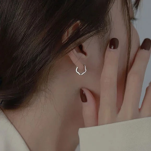 Sterling Silver Flower Hoop Earrings for Women Minimalist Jewelry