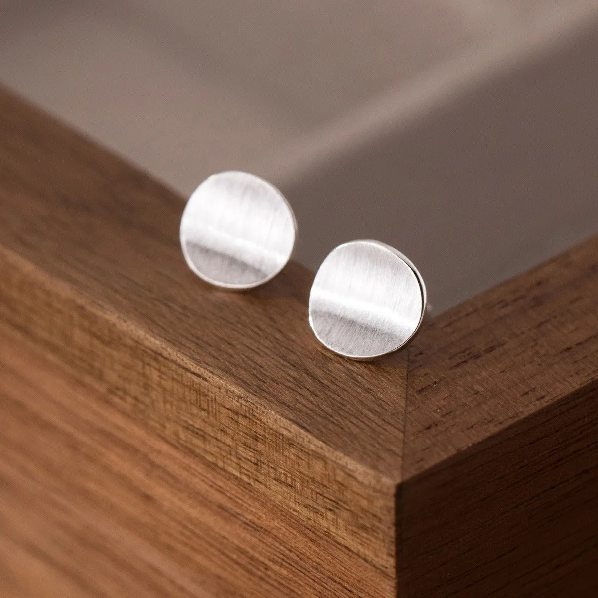925 Sterling Silver Frosting Round Piercing Stud Earrings For Women Wedding Engagement Jewelry