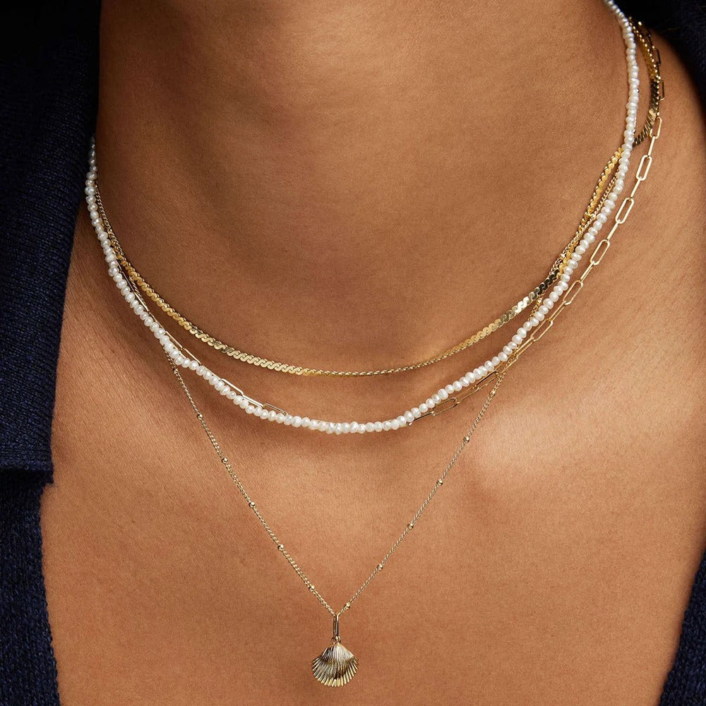 Trend Elegant Jewelry Wedding Baroque Pendant Necklace For Women Fashion Imitation Pearl Geometry Chain Choker Necklace