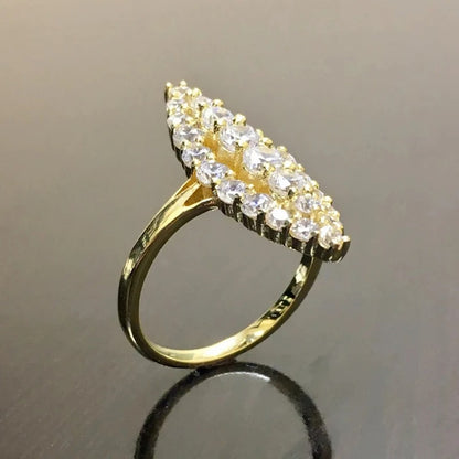 Huitan Marquise Gold Wedding Ring Engagement Jewelry for Women