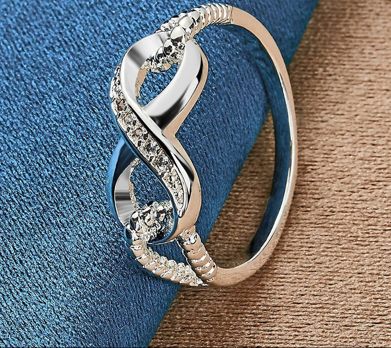 Silver Zircon Wedding & Engagement Ring for Women Couple Jewelry Gift