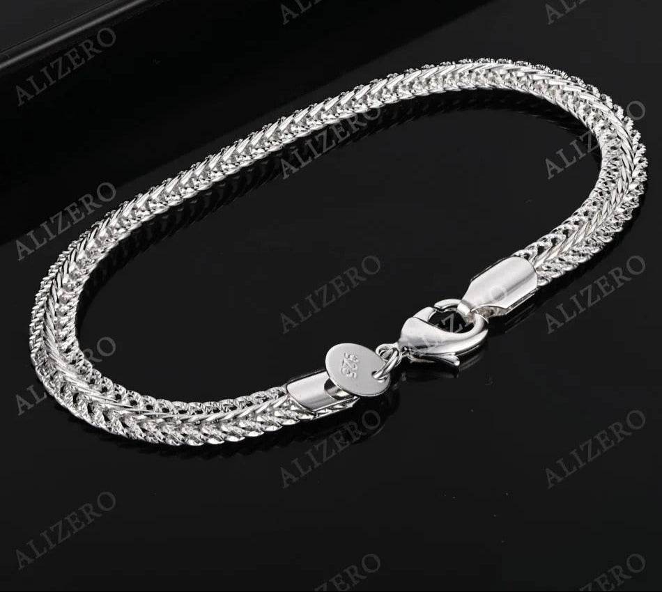 Silver & Gold Sideways Chain Bracelet for Women Wedding Jewelry