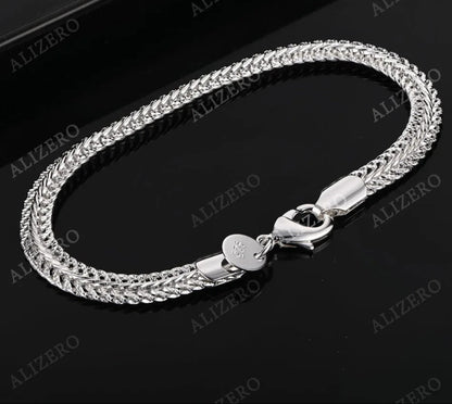Silver & Gold Sideways Chain Bracelet for Women Wedding Jewelry