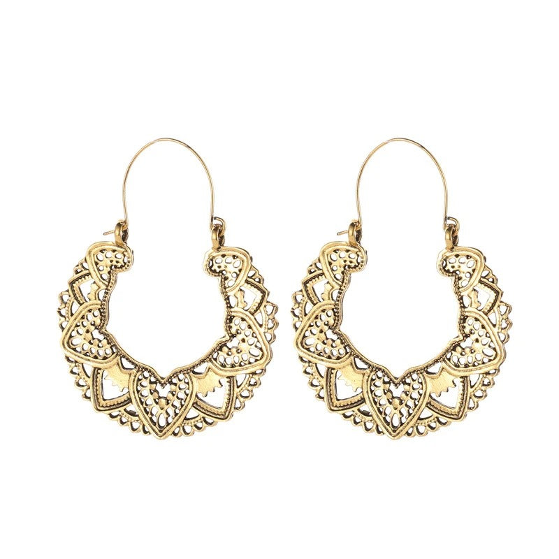 Indian Ethnic Hoop Dangle Earrings Women Gypsy Fashion Jewelry
