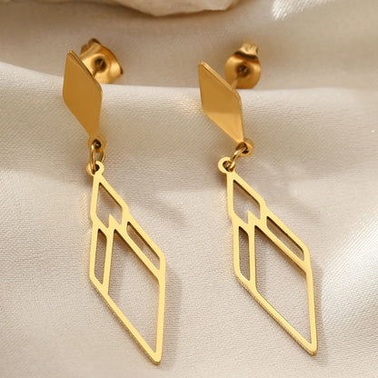 Delicate Hexagonal Skeleton Earrings Women Trendy Gift