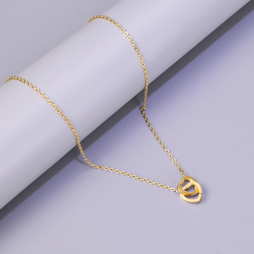 L171 Yamazun Heart to Heart Minimalist Necklace for Women