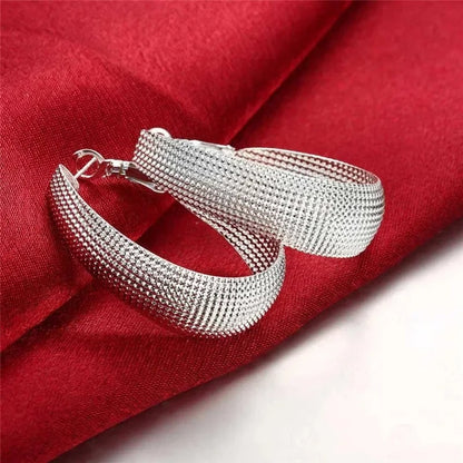 Silver Hoop Earrings for Women Wedding & Party Jewelry