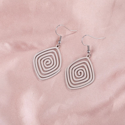 Swirl Geometric Earrings Women Trendy Gold Jewelry Gift