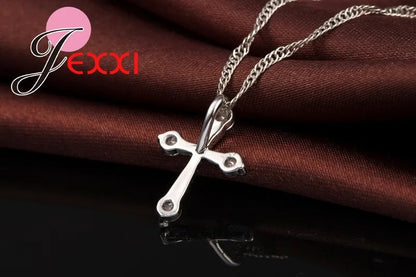 925 Silver Cross Pendant Necklace Women’s Jewelry