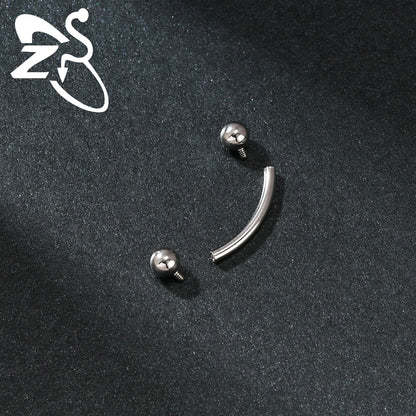 1PC Internal Thread Stainless Steel Belly Button Ring Curved Navel Rings Helix Cartilage Piercings Jewelry