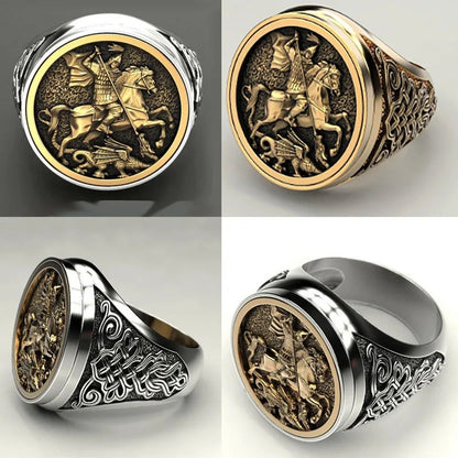 Unique Men’s Knight Horse Dragon Ring Party Jewelry Size 6-13