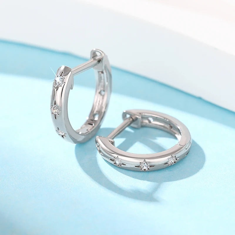 Shiny Sun Design Hoop Earrings for Women Simple Stylish Girls Cirlce Earrings Daily Wear Fashion Versatile Female Jewelry