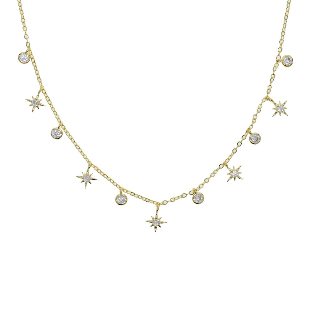 Promotion star charm choker necklace gold silver color 2025 new hot trendy women jewelry