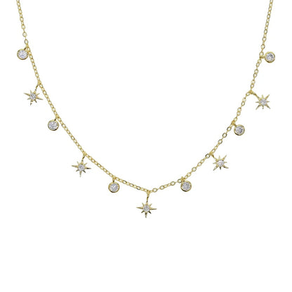 Promotion star charm choker necklace gold silver color 2025 new hot trendy women jewelry