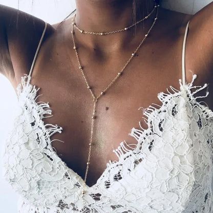 Long Geometric Tassel Necklace for Women Stylish Collarbone Jewelry