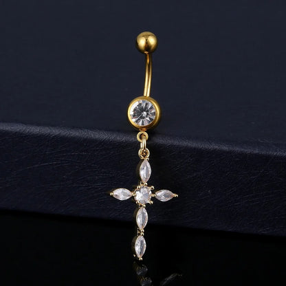White Zircon Belly Ring Summer Beach Bikini Accessory