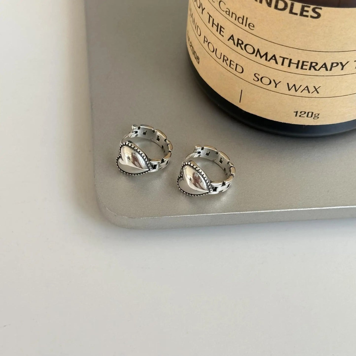 Trendy 925 Silver Gold Heart Earrings Women Party Jewelry Gift