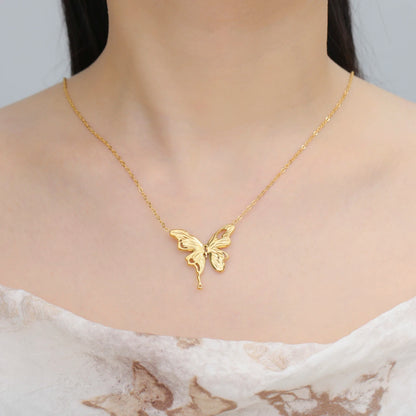 Butterfly Women's Stainless Steel Necklace Gold Color Choker Neck Chain Party Wedding Birthday Gift Trend 2025 Jewelry