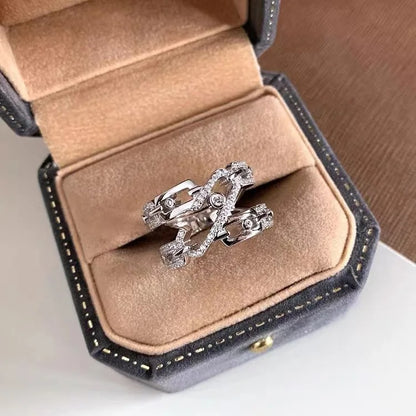 Double Layer CZ Ring Personalized Party Jewelry for Women