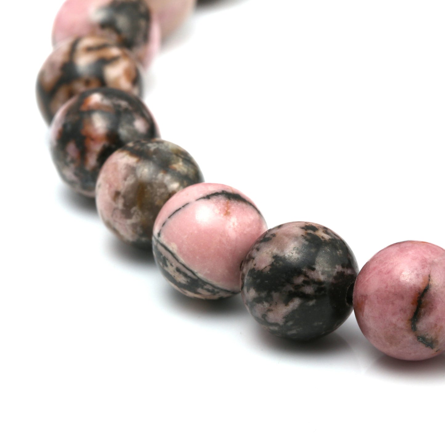 Natural Stone Beads Bracelets Lucky Charm 8mm Black Stone Bracelets for Men Women