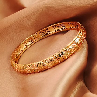 24K Gold Color bangles for women Wedding Jewelry, bracelets Wedding Jewelry