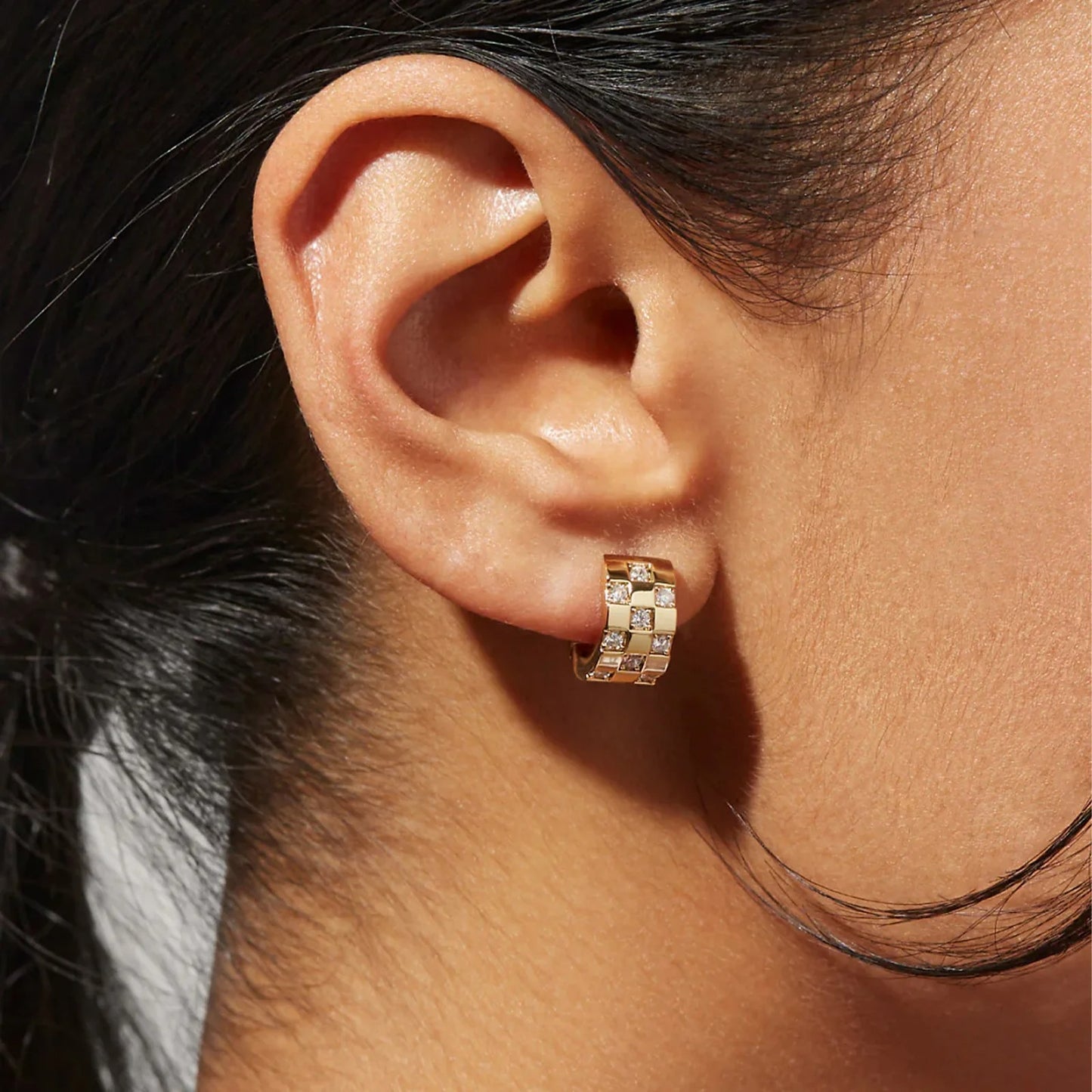 Vintage Sterling Silver Gold Hoop Earrings Women Party Wedding Jewelry