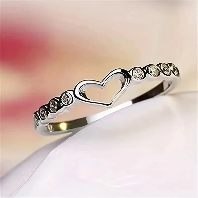 Heart CZ Ring for Women Chic Daily Wear Fashion Jewelry