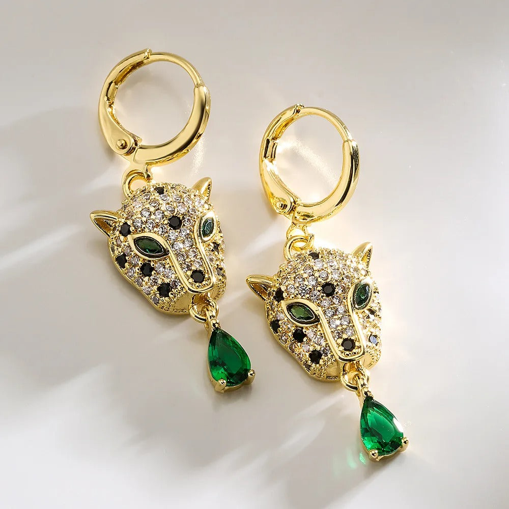 High Quality Leopard Pendant Drop Earrings Women Jewelry