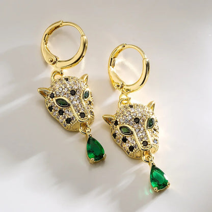 High Quality Leopard Pendant Drop Earrings Women Jewelry