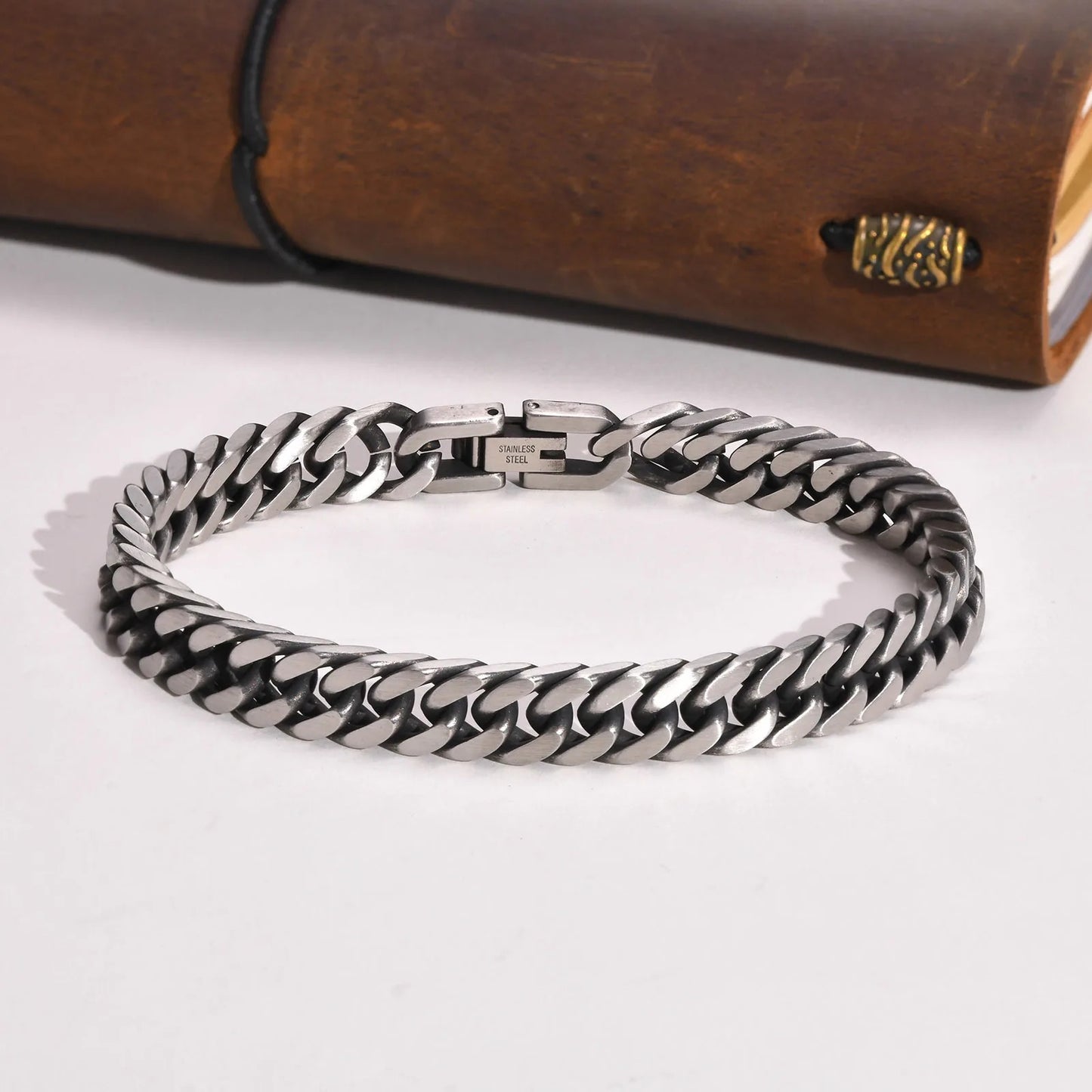Vnox Chunky Cuban Chain Bracelet Vintage Stainless Steel Men’s Jewelry