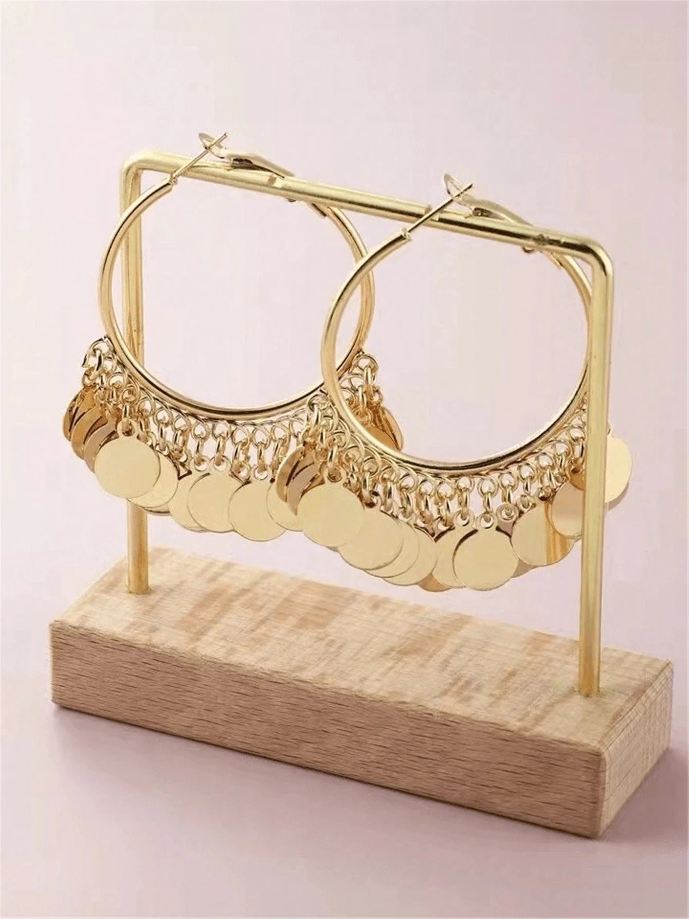 Fashion Geometric Disc Hoop Earrings Women Sexy Circle Pendant Jewelry