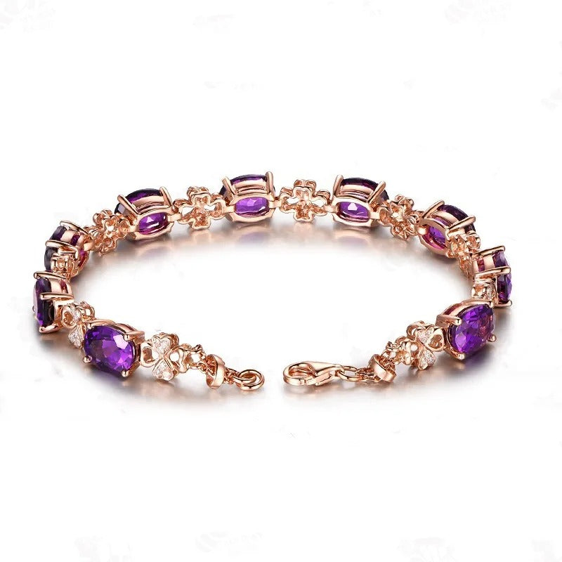 Natural bracelet for women alloy fashion simple 18 k gold real gold Metal love Valentine's Day gift jewelry