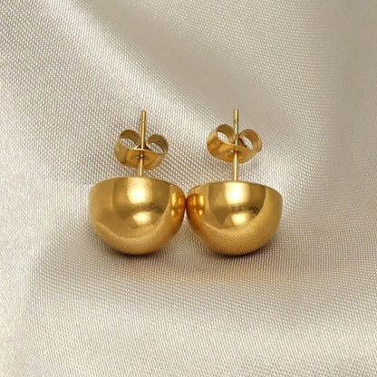 Cute & Elegant Gold Stainless Steel Stud Earrings for Women