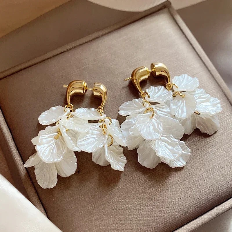 Women Summer Leaf Tassel Earrings 14K Gold Plated Fashion Jewelry